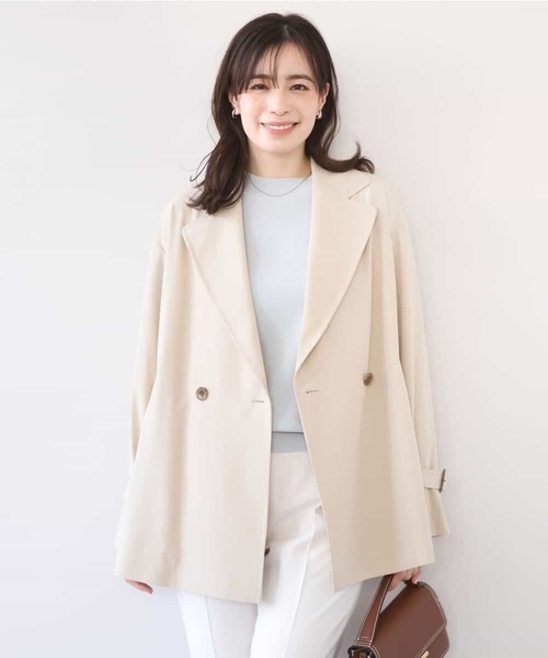 【cafune】 コットンツイル　ショートトレンチ　コート　最終価格 組曲（KUMIKYOKU） トレンチコート コート コットンライクツイル