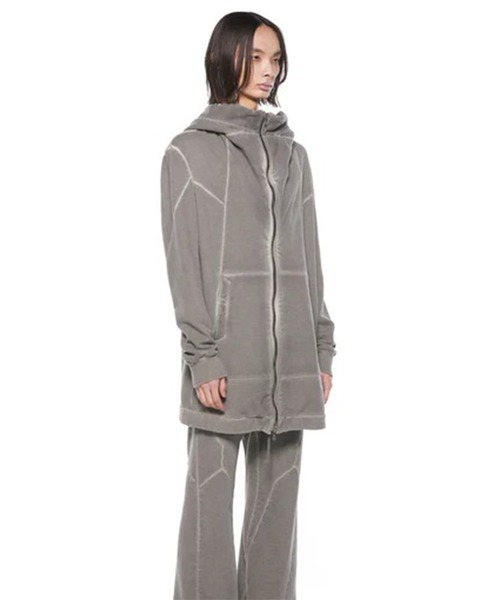 JULIUS ユリウス 24SS Torn Blaz hoodie & vest ユリウス JULIUS Cotton Modal Sweat Zip Up Hoodie（BLACK） -FASCINATE