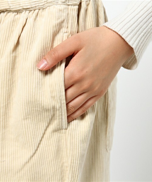 「ichi」 コーデュロイパンツ ONE SIZE イエロー レディース_画像3