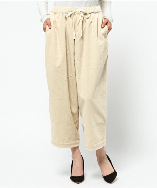 「ichi」 コーデュロイパンツ ONE SIZE イエロー レディース_画像5