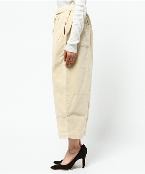 「ichi」 コーデュロイパンツ ONE SIZE イエロー レディース_画像7