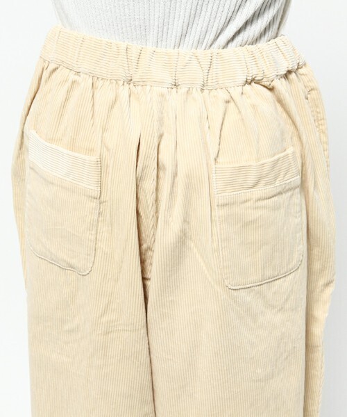 「ichi」 コーデュロイパンツ ONE SIZE イエロー レディース_画像8