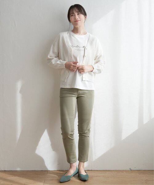 「ikka」 ニットカーディガン L オフホワイト レディース_画像5