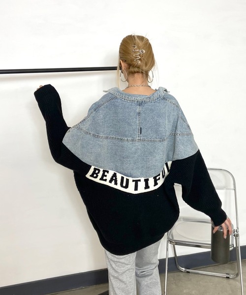 「non-hedge」 ニットカーディガン FREE ブラック レディース_画像4