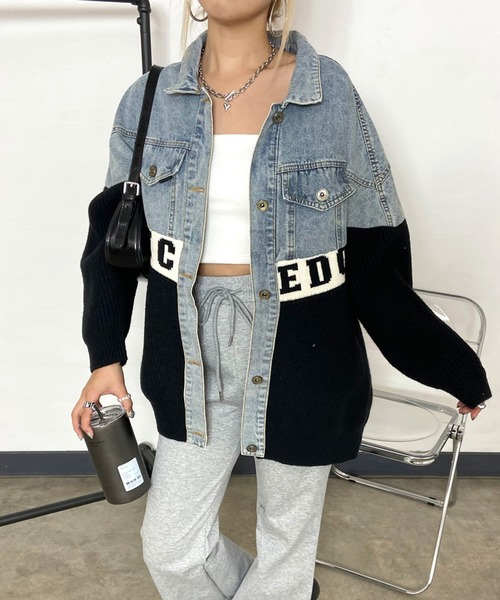 「non-hedge」 ニットカーディガン FREE ブラック レディース_画像5