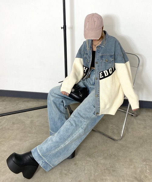 「non-hedge」 ニットカーディガン FREE ブラック レディース_画像8