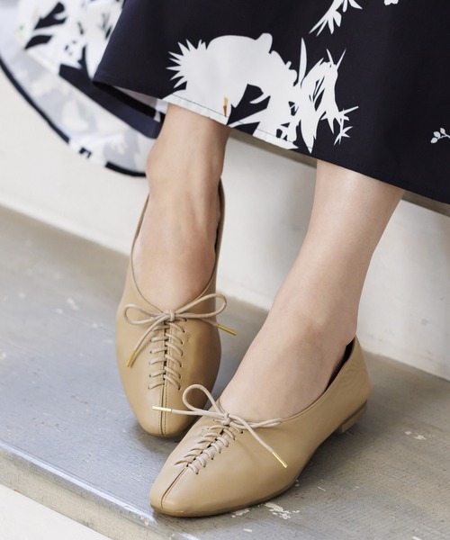 「HIMIKO」 フラットパンプス 24.0cm アイボリー レディース_画像9