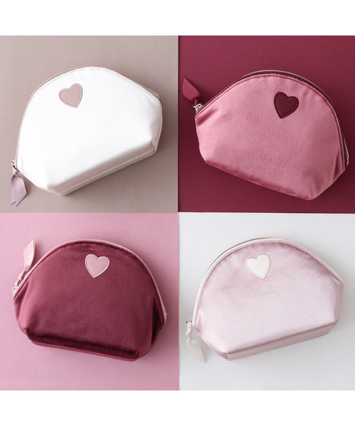 Francfranc（フランフラン） ポーチ ハートワッペン ベロアポーチ S