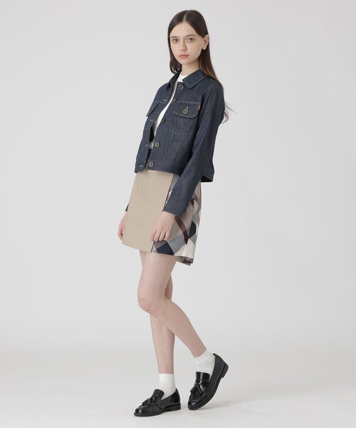 ブルーレーベルクレストブリッジ デニムジャケット 金ボタン チェック 36 BLUE LABEL CRESTBRIDGE（ブルーレーベルクレストブリッジ） デニム
