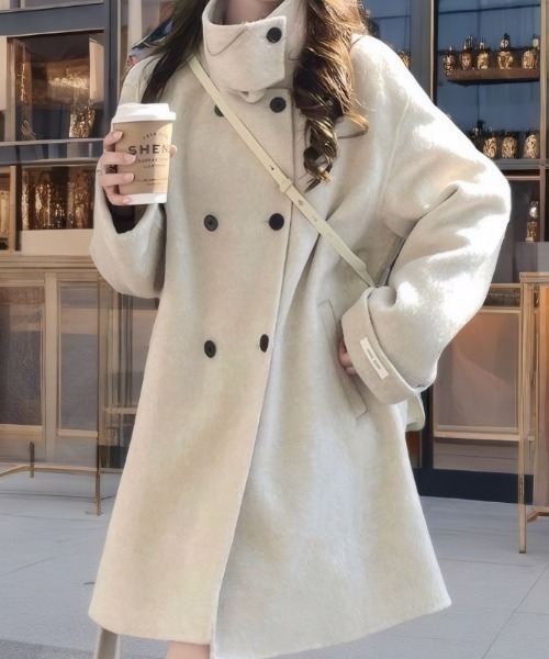 「SHEENA」 ステンカラーコート M オフホワイト レディース_画像4