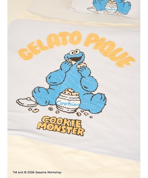 【新品】ジェラートピケ セサミストリート エアリーモコジャガードハーフケット gelato pique Sleep ベッド 寝具 「SESAME STREET」「Sleep」エアリー