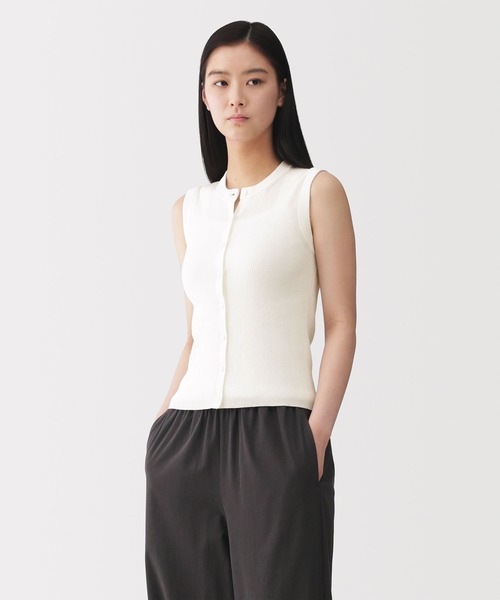 MUJI Labo ベスト ジレ 「MUJI Labo」婦人 強撚コットンニットベスト