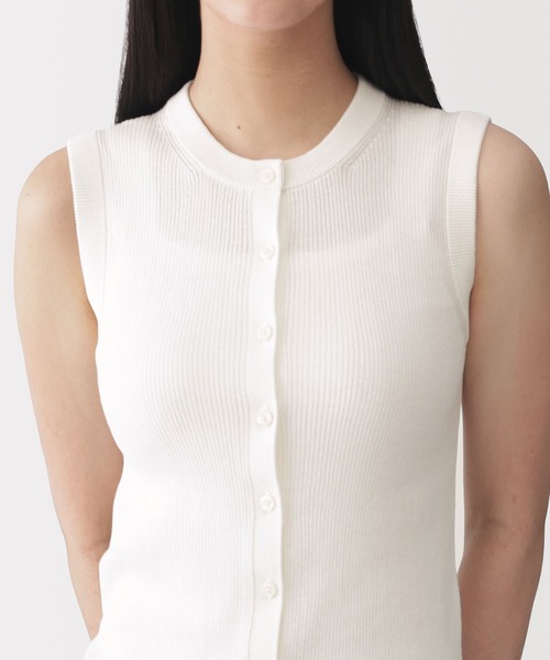 MUJI Labo ベスト ジレ 「MUJI Labo」婦人 強撚コットンニットベスト