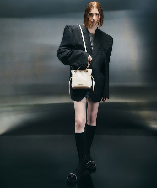 ショルダーバッグ バッグ Arya アリア ブレイドストラップ ダブルハンドルクロスボディバッグ レディースの画像