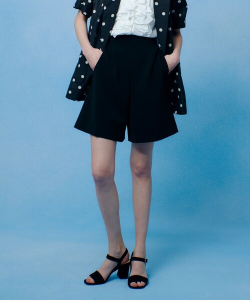 パンツ 「LOULOU WILLOUGHBY」ダブルクロスショートパンツ レディース