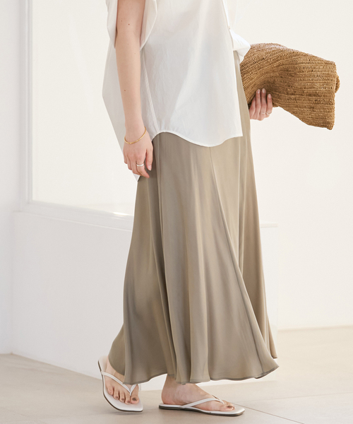 Plage Washable Fibril Drape スカート（ベージュ） plage（プラージュ）の「Washable Fibril Drape スカート（スカート