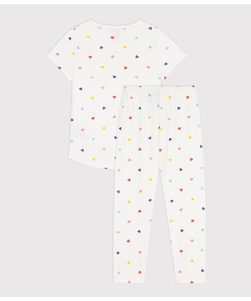PETIT BATEAU（プチバトー） パジャマ ハートプリント 半袖長ズボン