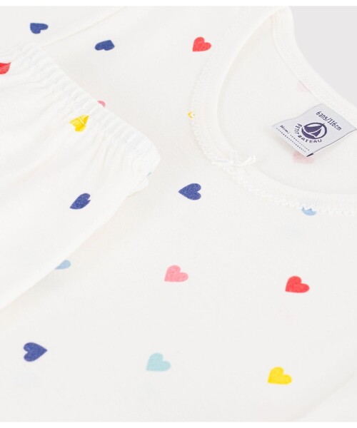 PETIT BATEAU（プチバトー） パジャマ ハートプリント 半袖長ズボン