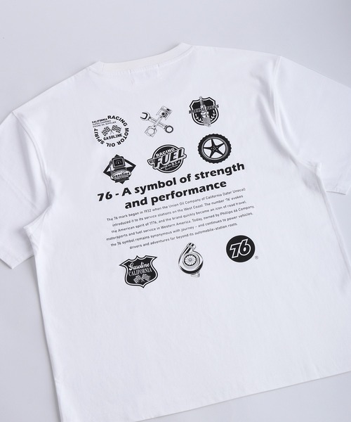 tシャツ 76 ワンポイント刺繍 バックプリント 半袖T メンズ レディース