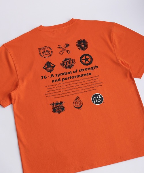 tシャツ 76 ワンポイント刺繍 バックプリント 半袖T メンズ レディース