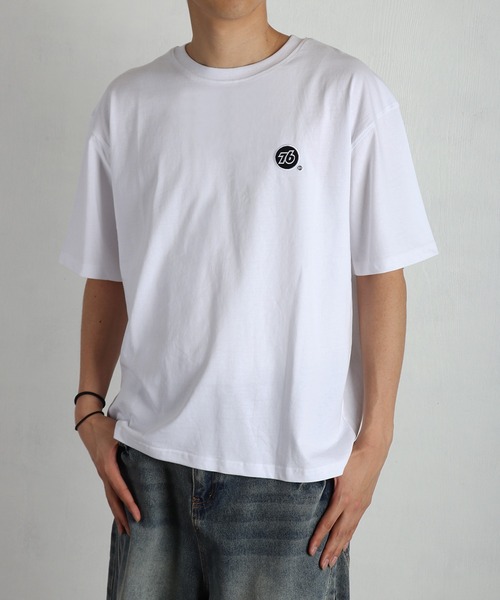tシャツ 76 ワンポイント刺繍 バックプリント 半袖T メンズ レディース