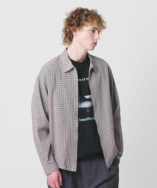 BEAUTY＆YOUTH UNITED ARROWS シャツ シャーリング チェック ジップ