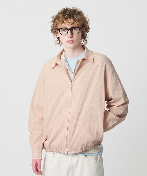 BEAUTY＆YOUTH UNITED ARROWS シャツ シャーリング チェック ジップ