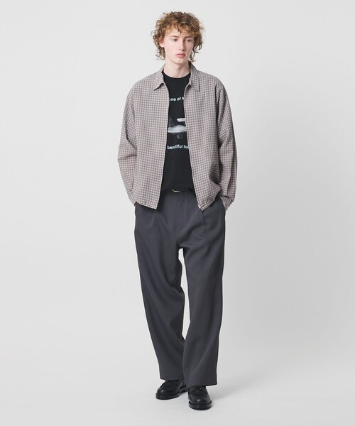 BEAUTY＆YOUTH UNITED ARROWS シャツ シャーリング チェック ジップ