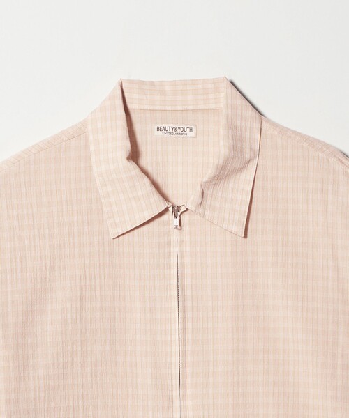 BEAUTY＆YOUTH UNITED ARROWS シャツ シャーリング チェック ジップ
