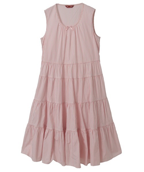 新品 レア ピンクハウス フリルチュニック ノースリーブ PINK HOUSE（ピンクハウス） チュニック ストライプノースリーブ