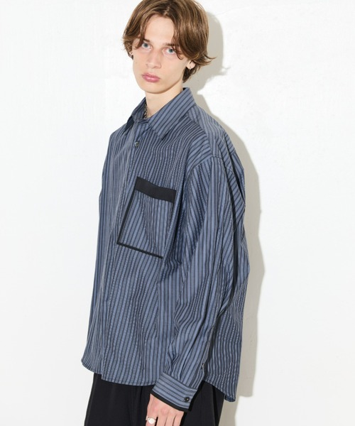 「Lui's」 「neucon」長袖シャツ 1 ブルー メンズ_画像7