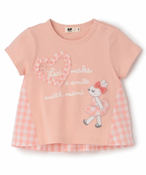 KP tシャツ mimiちゃん×ギンガム 切り替えTシャツ キッズ 子供服