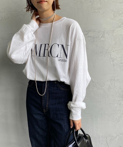 「AMERICANA」 長袖カットソー ONE SIZE 杢グレー レディース_画像2