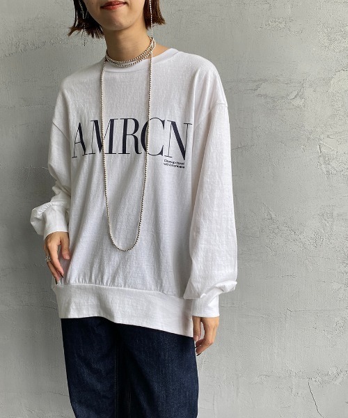「AMERICANA」 長袖カットソー ONE SIZE 杢グレー レディース_画像6