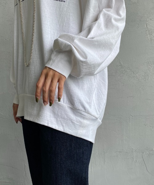 「AMERICANA」 長袖カットソー ONE SIZE 杢グレー レディース_画像8