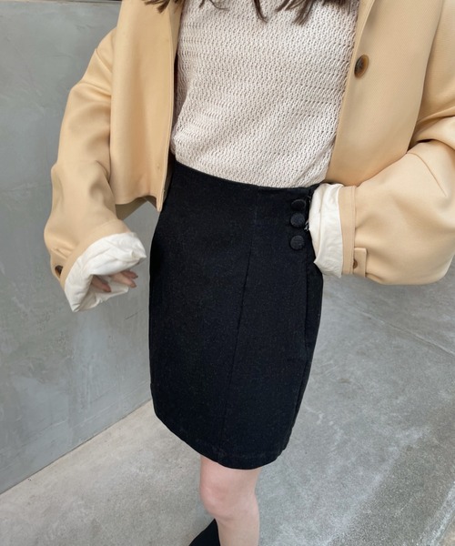 「hinari」 スカート SMALL ネイビー レディース_画像5