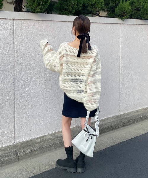 「hinari」 スカート SMALL ネイビー レディース_画像6