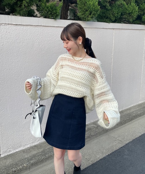 「hinari」 スカート SMALL ネイビー レディース_画像7