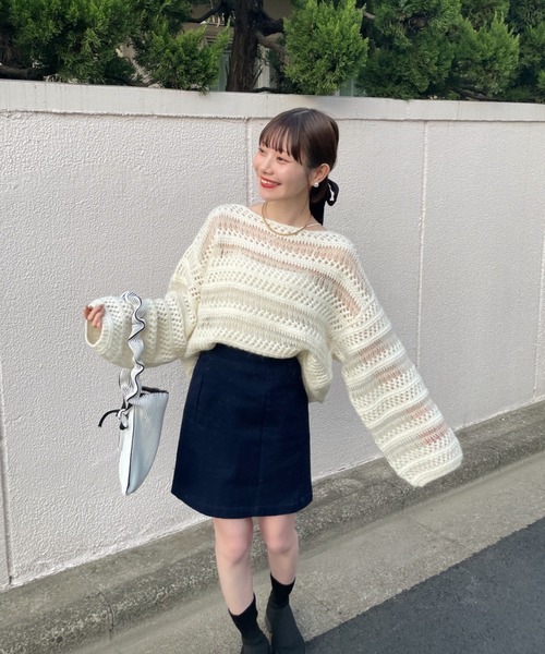 「hinari」 スカート SMALL ネイビー レディース_画像8
