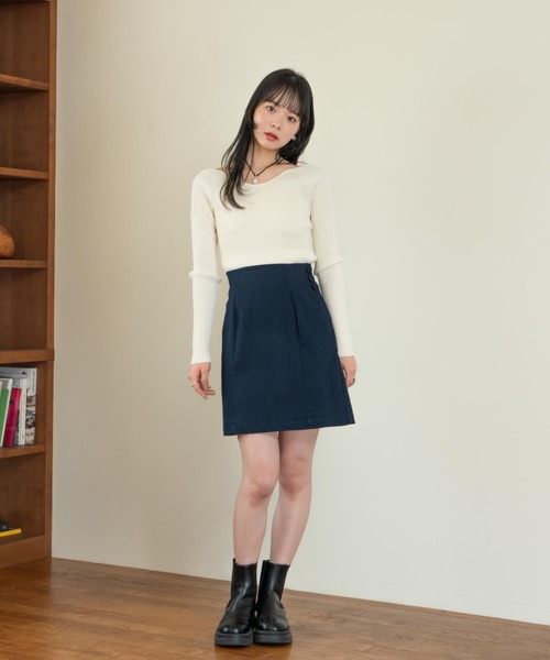 「hinari」 スカート SMALL ネイビー レディース_画像9