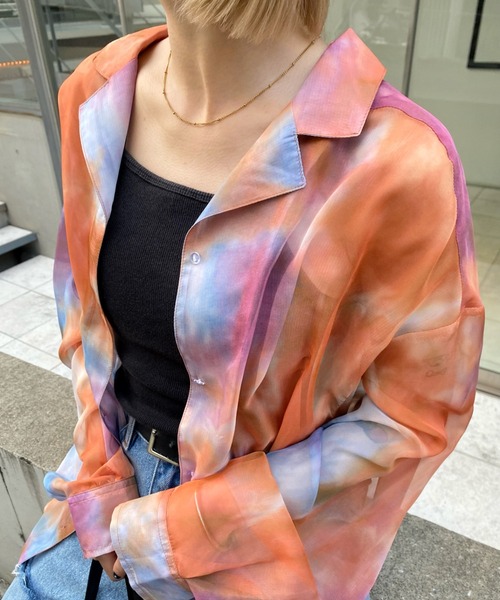 「WHO'S WHO gallery」 長袖シャツ FREE オレンジ レディース_画像4