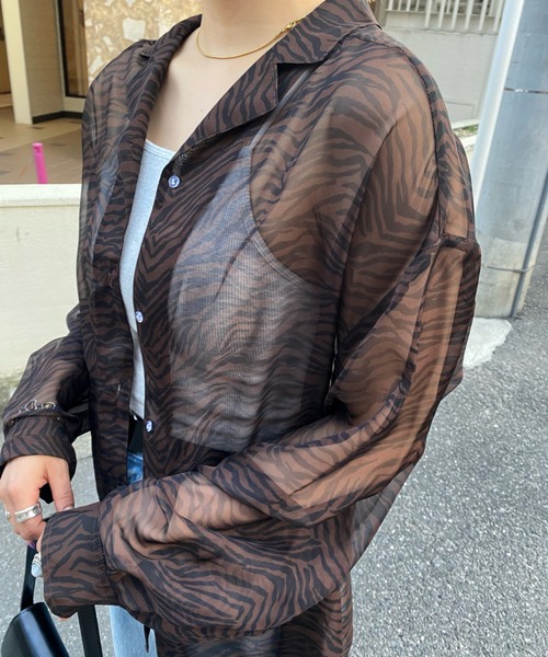 「WHO'S WHO gallery」 長袖シャツ FREE オレンジ レディース_画像9