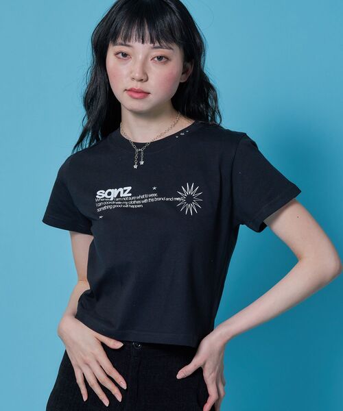 「SEQUENZ」 半袖Tシャツ MEDIUM グリーン レディース_画像2