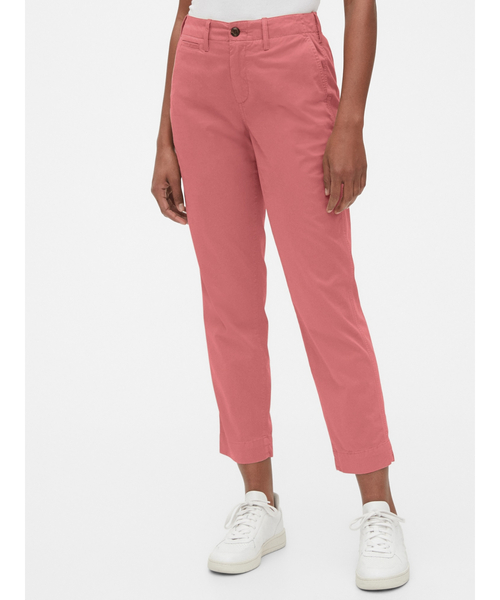 GAP パンツ チノパン ハイライズ ストレートカーキ : ZOZOTOWN