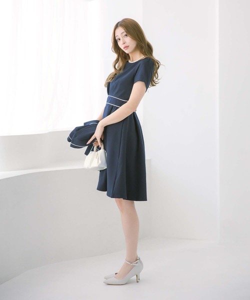 familiar ネイビー ジャケットとドレス セット KOEISTORE パーティードレス レディース 春 夏 春夏 紺 結婚式