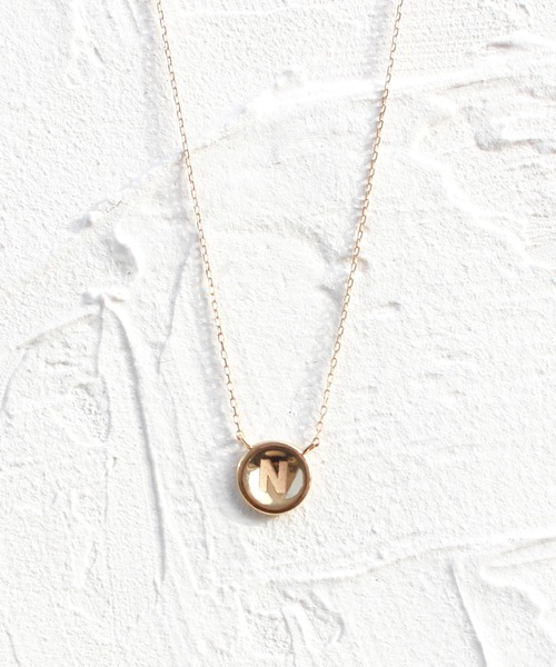 JUPITER ネックレス 「K10」イニシャルコインネックレス レディース