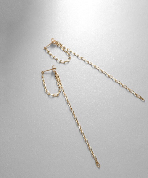 COCOSHNIK（ココシュニック） ピアス K10グリームカットアズキチェーン