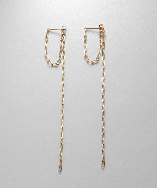 COCOSHNIK（ココシュニック） ピアス K10グリームカットアズキチェーン