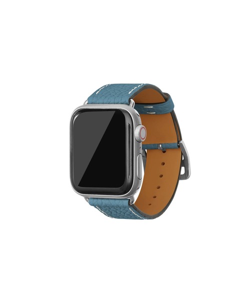 腕時計 シュリンク Apple Watch レザーバンド「38mm/40mm/41mm/42mm， S/Mサイズ」 (アダプター：シルバー)の画像