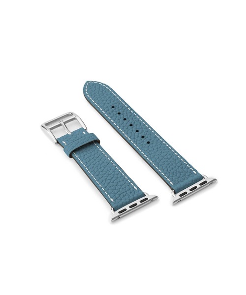 腕時計 シュリンク Apple Watch レザーバンド「38mm/40mm/41mm/42mm， S/Mサイズ」 (アダプター：シルバー)の画像